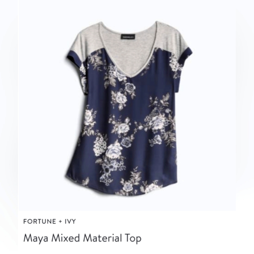 Fortune + Ivy Maya Mixed Material top